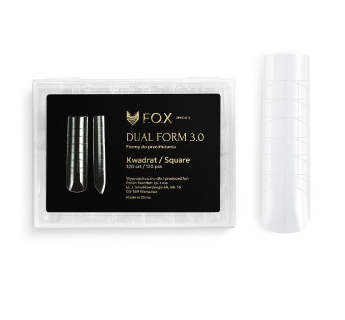 F.O.X Decking Nail Form 3.0 formy pro modeláž nehtů, čtverec (120 ks)