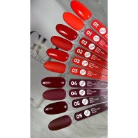 Podkladové barevné UV gely Siller RED CRUSH, 01, 8 ml