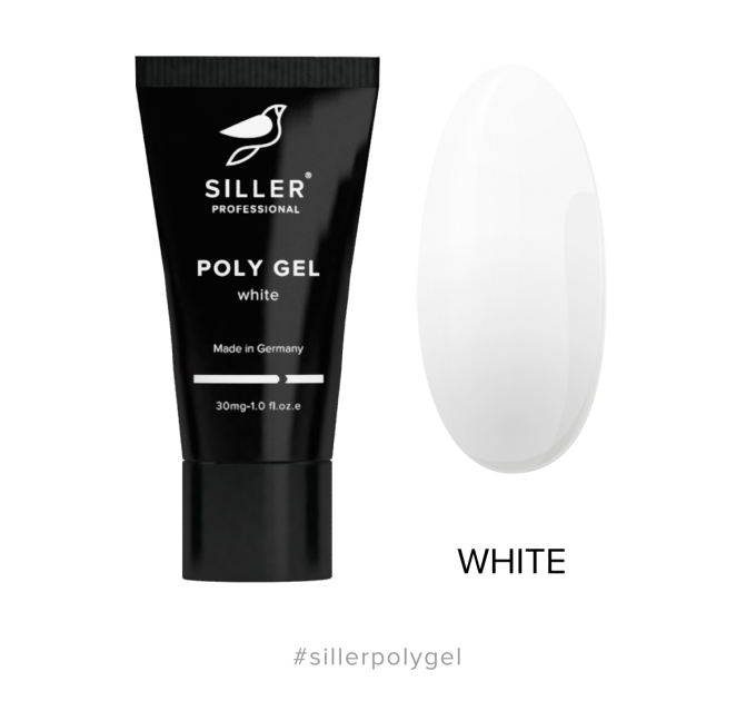 Siller Poly Gel WHITE — полигель для ногтей белый, 30мл