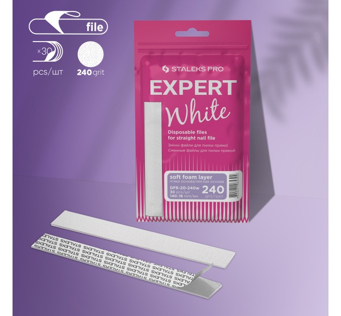 Náhradní brusný papír bílý pro pilník rovný STALEKS EXPERT 20 240 grit (30 ks) 