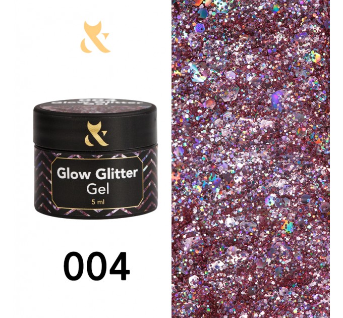 Гель-лак Glow Glitter Gel 004, 5 ml