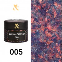 F.O.X gel-polish Glow Glitter Gel 005, 5 ml