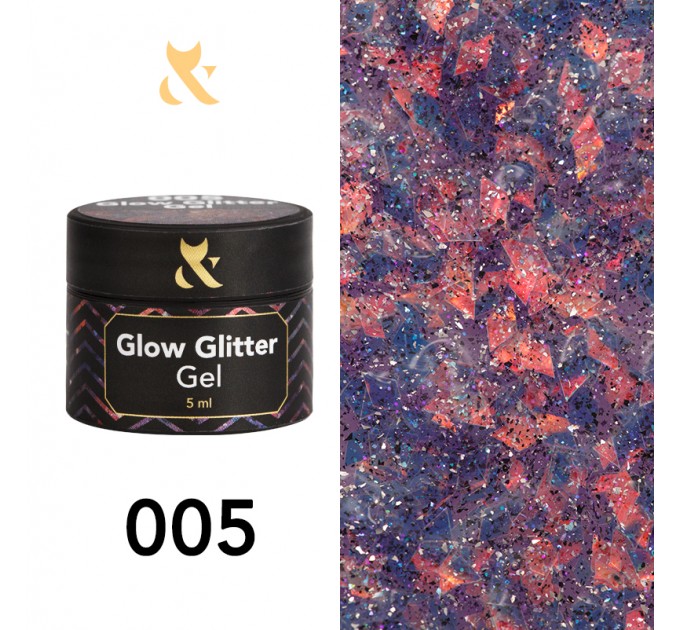 Гель-лак Glow Glitter Gel 005, 5 ml