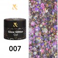 Гель-лак Glow Glitter Gel 007, 5 ml
