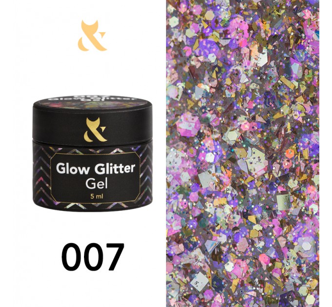 Gel lak Glow Glitter Gel 007, 5 ml