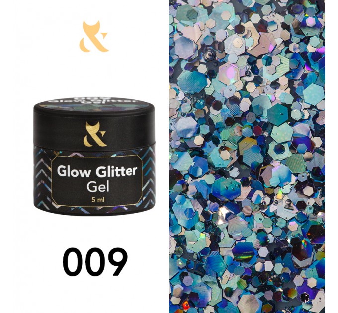 Гель-лак Glow Glitter Gel 009, 5 ml