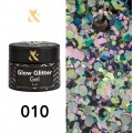 Гель-лак Glow Glitter Gel 010, 5 ml