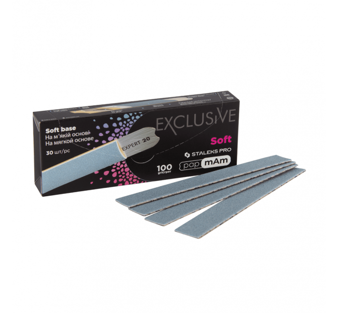 Sada výměnných brusných papírů papmAm pro rovný pilník STALEKS EXCLUSIVE 20, 100 grit (30 ks)