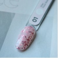 Цветные базы Siller Potal (розовато-молочный с розовой поталью) 01, 8 ml