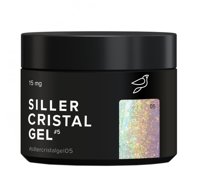 UV Gel Siller Crystal 05 (s duhovým stříbrným třpytem), 15 ml