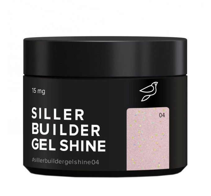 UV Gel Siller Builder Gel Shine 04 (broskev se třpytkami), 15 ml