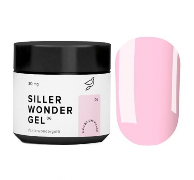 Jednofázový UV/LED gel Siller  Wonder Gel No06 (růžový) 30 ml