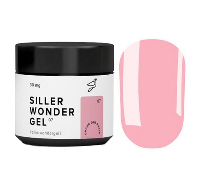 Jednofázový UV/LED gel Siller  Wonder Gel No07 (broskvově růžový) 30 ml