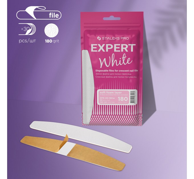 Náhradní brusný papír bílý pro pilník rovný STALEKS EXPERT 20 180 grit (30 ks) 