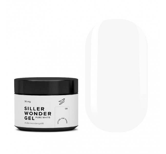 Jednofázový UV/LED gel Siller  Wonder Gel No08 (smetanově bílé) 30 ml.